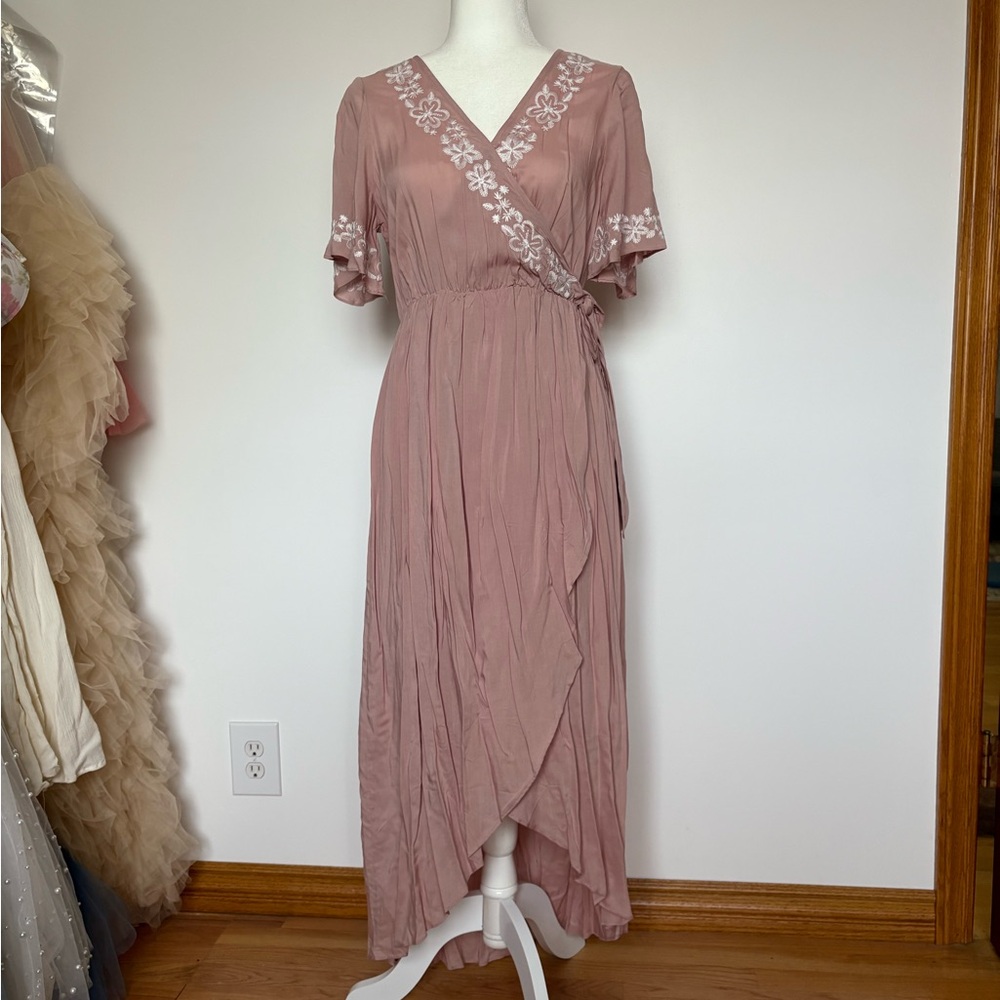 Polagram Mauve High Low Wrap Dress